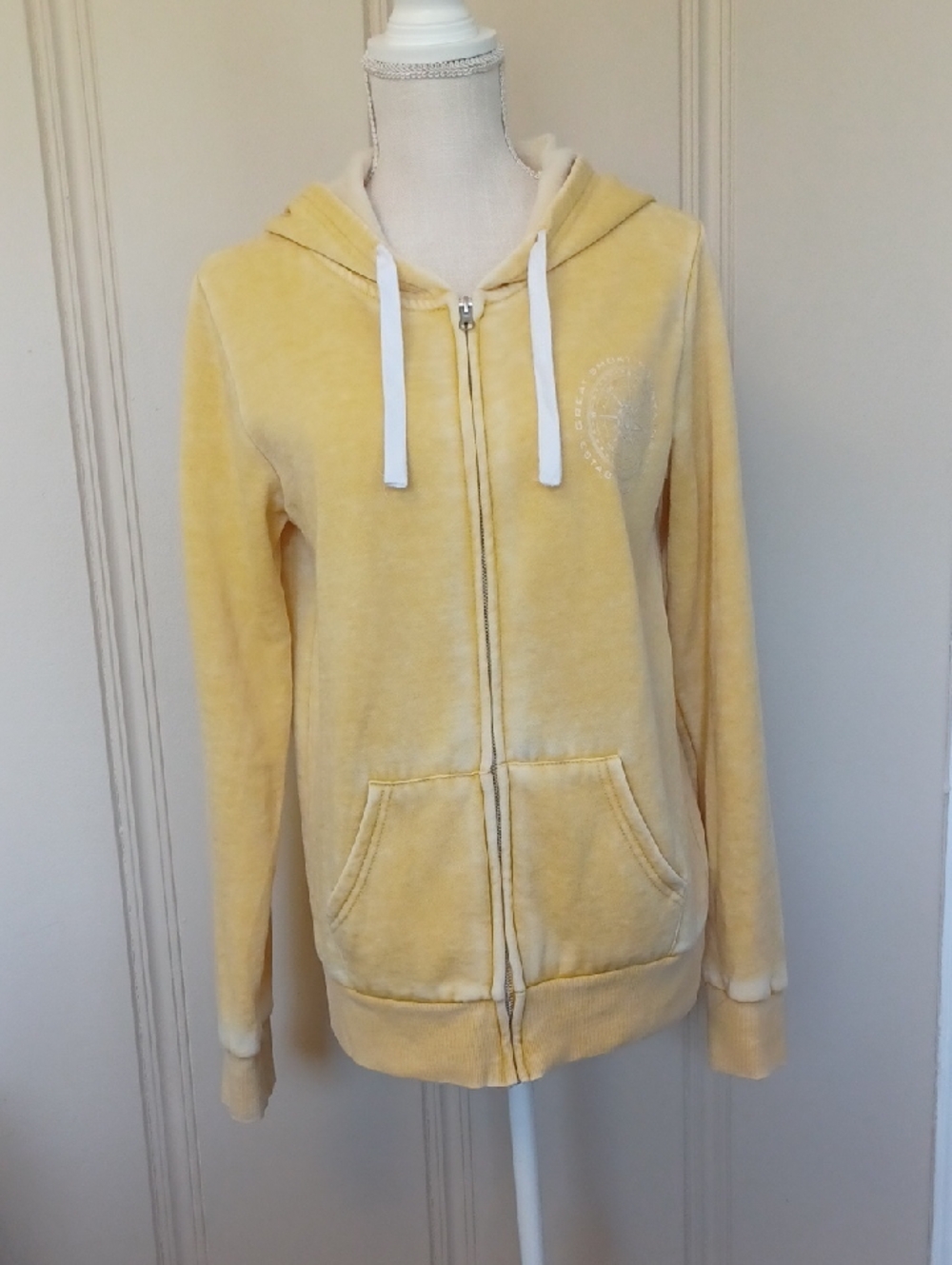 NWOT's LE (Liquid Energy) Yellow Full Zip Hooded Light Sweat-jacket With Pockets